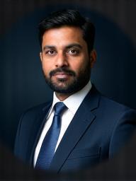 Professional headshot of Arjun Reddy, Executive Protection Lead